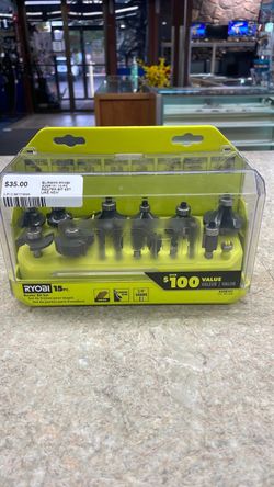 Ryobi A25R151 15 pc router bit set like new