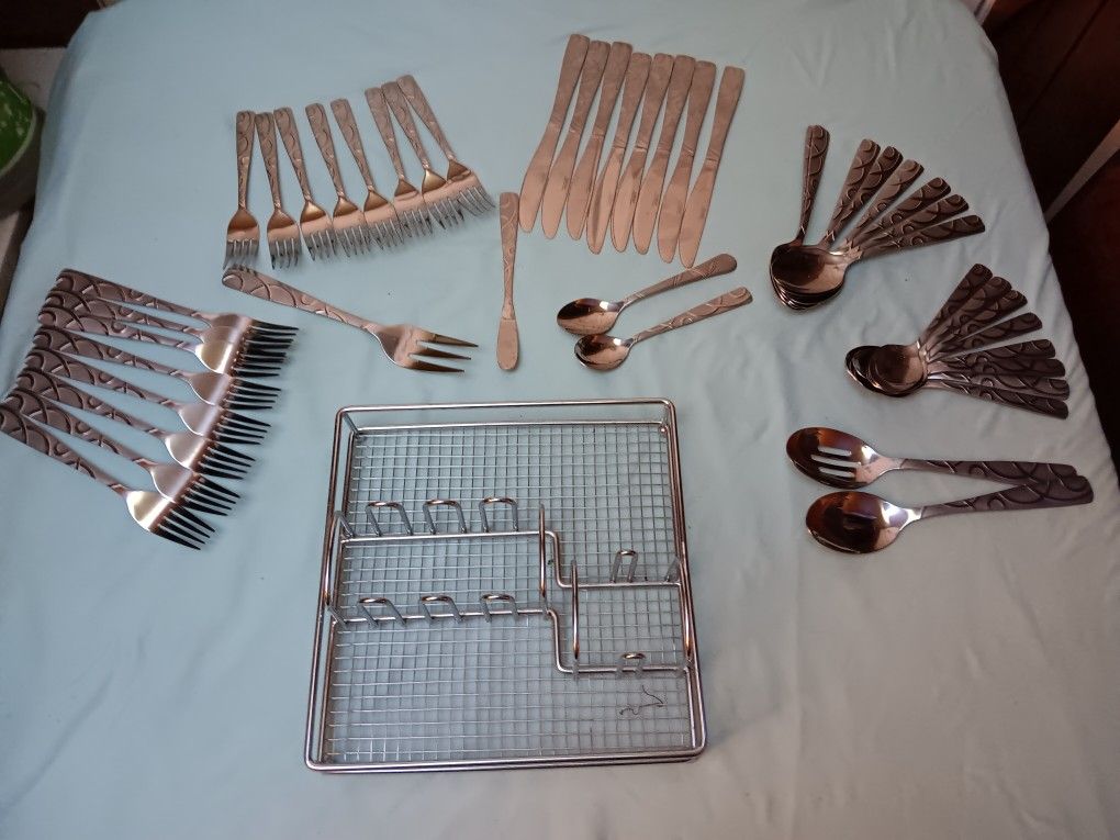 Cambridge 45-Piece Stainless Steel Flatware Set & Hostess Set (Service for 8)