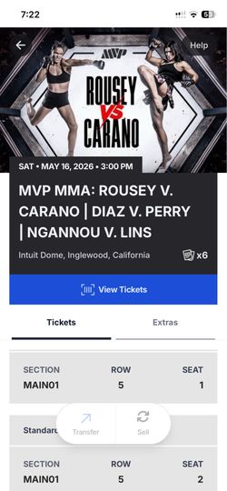 MVP MMA Rousey vs Carano Sat May 16