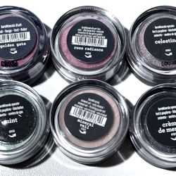 6 Mini Size bareMinerals .01 oz / .28 g Eye, Radiance, Blush, Mineral Veil