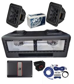 NEW POWERFUL BASS PACKAGE KICKER AUDIO CUSTOM PORTED BOX RGB LIGHTS INSTALLED 