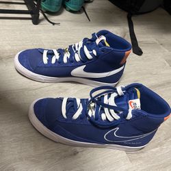 Blue Nike Hi-top Blazers 