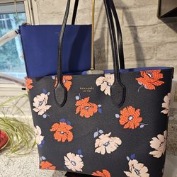 Brand NEW KATE SPADE Floral Tote With Matching Wristlet AND Dust bag 