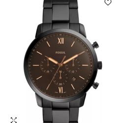 Mens Neutra Chrono black stainless steel bracelet Watch 