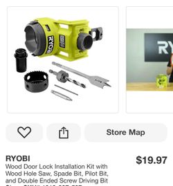 RYOBI Wood Door Lock Installation Kit