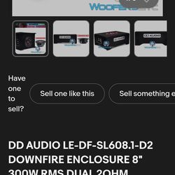 New  dd audio sub Enclosure fires down  300 rms