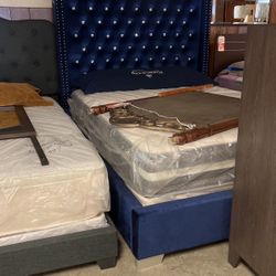 Brand new queen size headboard, footboard, and rails for 699 mattress set for 499
