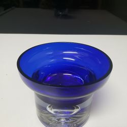 Partylite Cobalt Bubble Glass Candle Holder