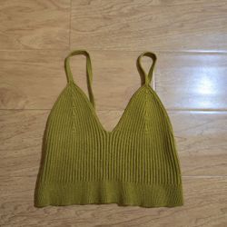 Green Knit Crop Top Size M/L