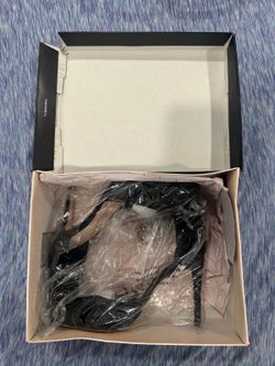 BCBGeneration Haindi Black Suede Ankle Chain Pumps