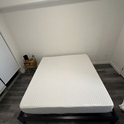 King Size Mattress And Wood Bed frame 