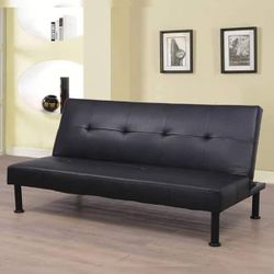 Black Convertible Futon Sofa Bed 