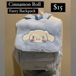 Cinnamon Roll Furry Backpack $15