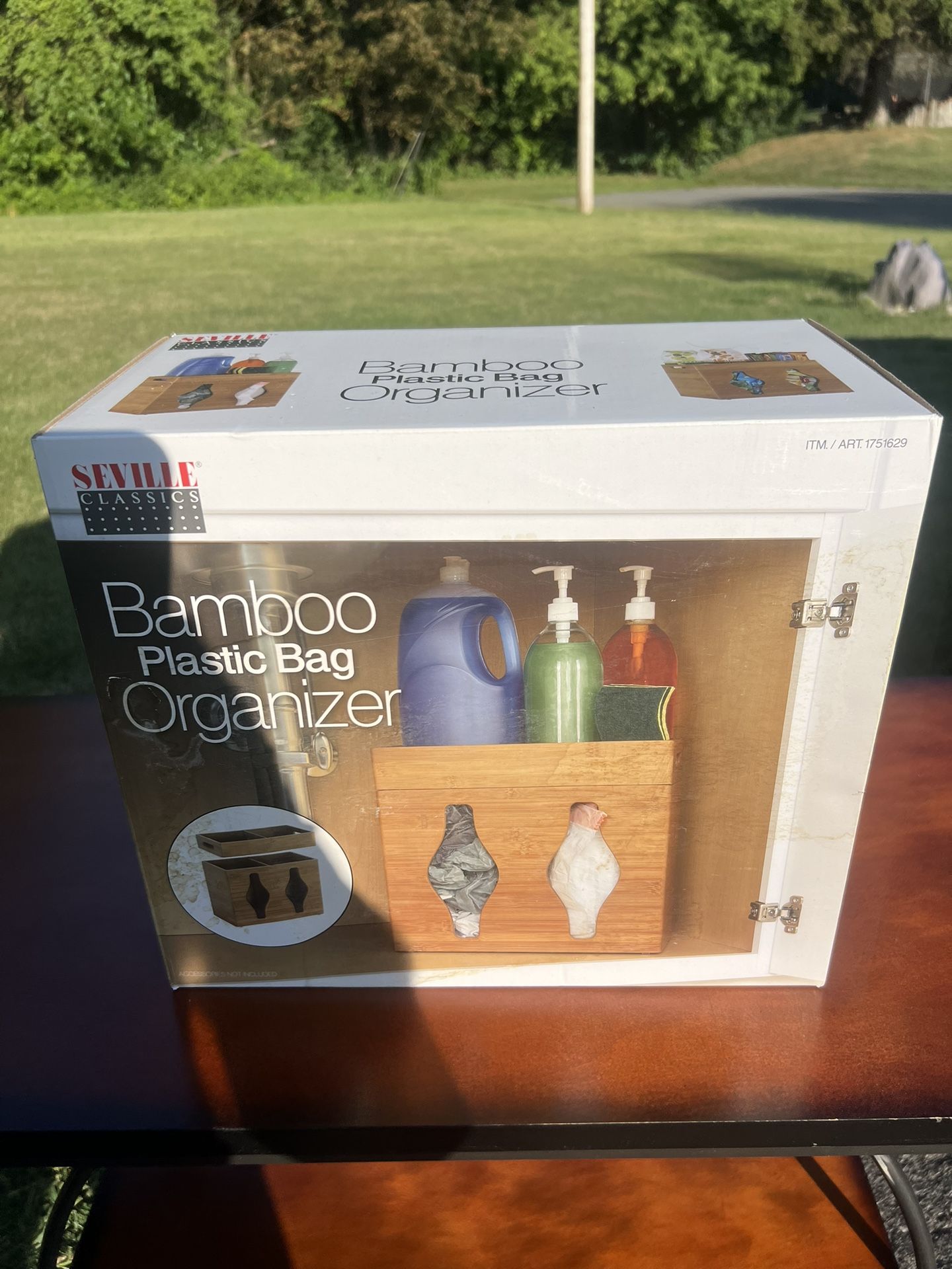 Seville Bamboo Plastic Bag Organizer