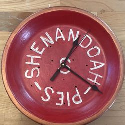 Vintage “Shenandoah Pies” Pie Tin Clock  (Upcycled/Repurposed)
