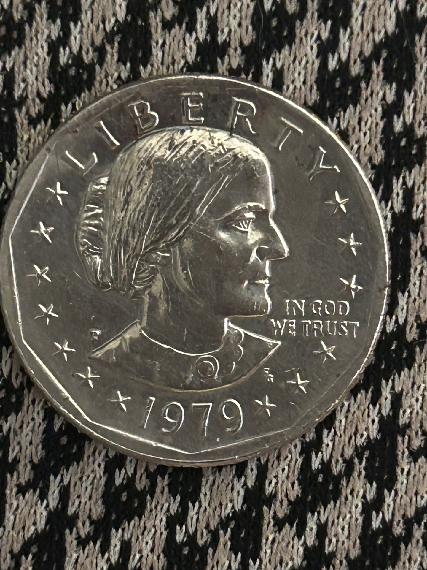 RARE 1979 Susan b Anthony Dollar Coin “p” Near Date/ Wide Rim