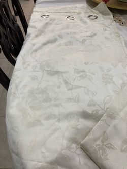 Beige flower curtains