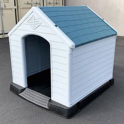 (NEW) $150 Plastic Dog House X-Large Size Pet Indoor Outdoor All Weather Shelter Cage Kennel 42x42x45”
