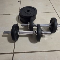 Adjustable Dumbbell Set - 42lbs Total
