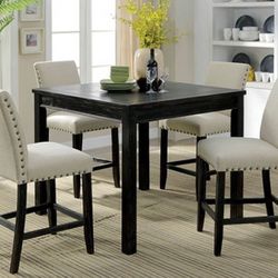 Black Counter Height Dining Table Set (Free Delivery)
