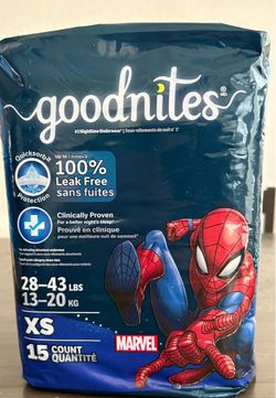 Goodnites nighttime underwear XS