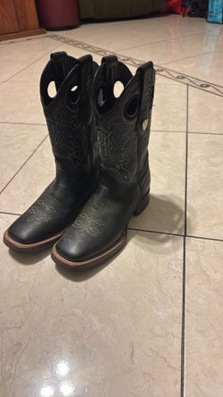Black Square Toe Boots