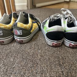 2 Pair Of Used Vans Size 6 & 6.5