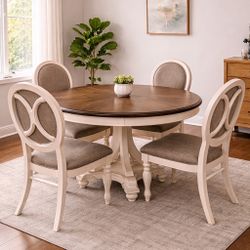 Round Dining Table + 4 Chairs