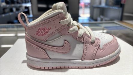 Jordan 1 Mid Pink Foam Fire Red