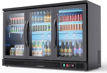 Back Bar Cooler with 3 Sliding Glass Doors,Under counter Beverage Refrigerator with LED,11.6 Cu.Ft.,Counter Height Commercial Bar Fridge for Beer, Win