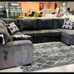 Dark Slate Sofa Sectional Oversized And Modern💫 Brand New☄️ Financing Available👍