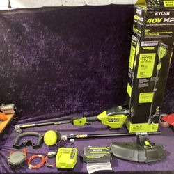 🧰🛠RYOBI 40V HP Brushless WHISPER 17” Attachment Capable String Trimmer w/4Ah Batt&Charger-LIGHTLY USED!-$180!🧰🛠
