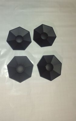 Set of 4 black exagonal wheels center caps