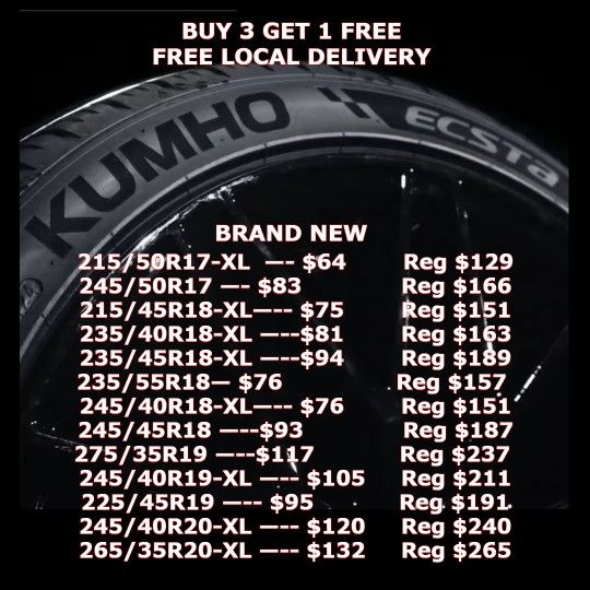 BRAND NEW KUMHO TIRES-LLANTAS / NEUMÁTICOS NUEVOS.