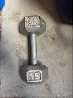 Single 15 pound dumbbell