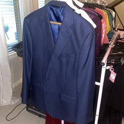 Used Blue Suit Jacket Van Heusen Just cleaned.  Good Condition