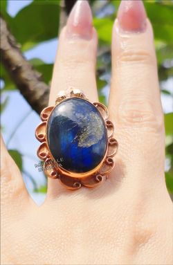 Natural Labradorite Copper Ring