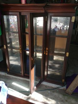 Very Sturdy Wood China Cabinet..$225