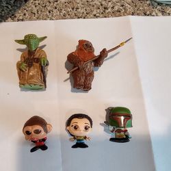 Star Wars Disney Doorables Boba Fett Leia Yoda Wicket Ewok plastic figures lot