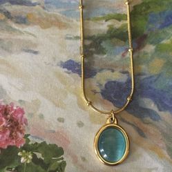 Gold Plated Opal Dainty Necklace 