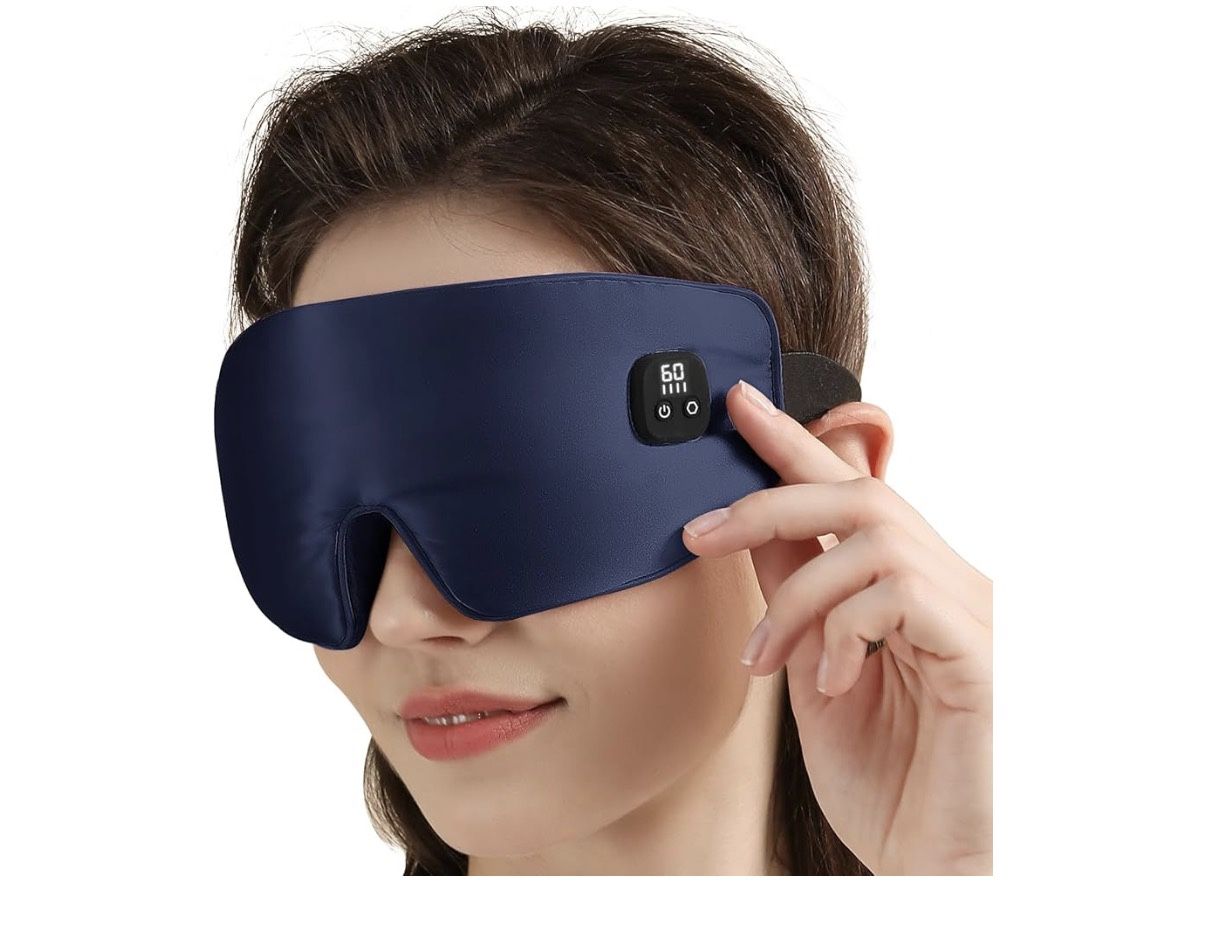 Silk Heated Eye Mask Cordless, 1500mAh Warm Eye Compresses for Dry Eyes, Rechargeable Eye Mask with 4 Temperature Settings & 4 Timer Settings, Gift fo