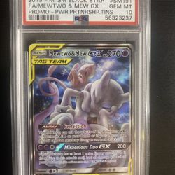 Mewtwo And Mew GX Tag Team Gem Mint 10 