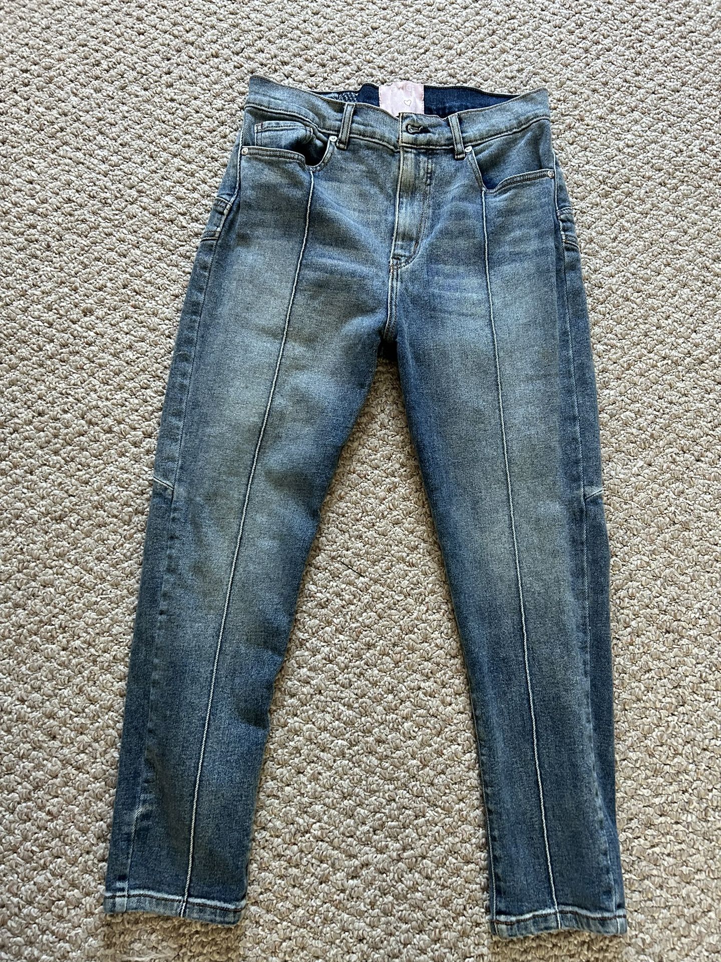 Revice Jeans Women's 31 Blue Denim Star Mid Rise Tapered Stretch Flag
