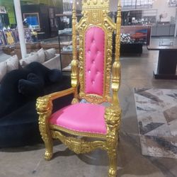 Pink And Gold Lionhead Throne Chair ( Ask For Jose )
