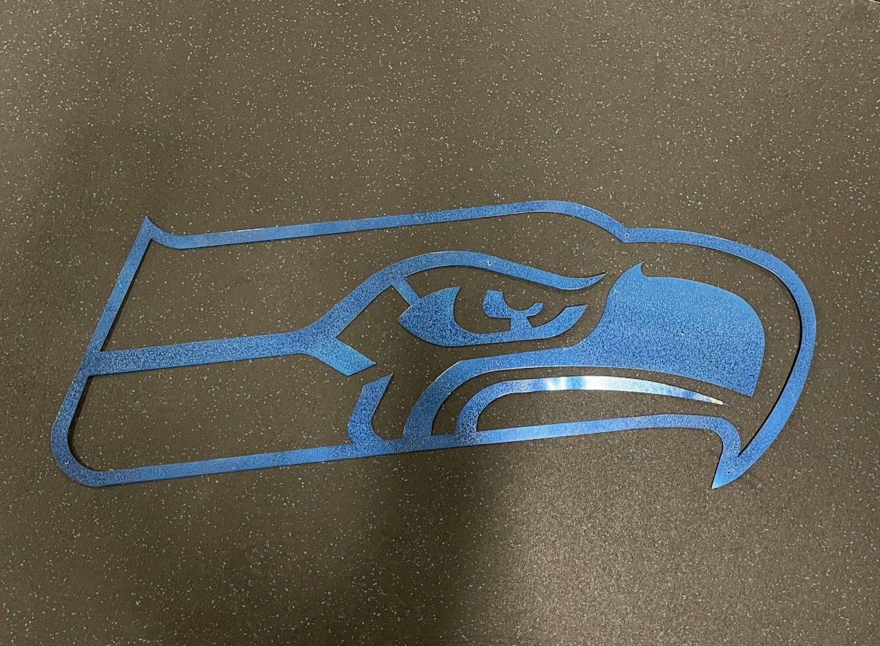 Laser-cut Seahawk Logo