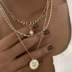 ALL NEW Necklace – Punk-Inspired Streetwear Pendant Necklace for Women, Multi-Layer Exaggerated Collarbone Chain