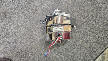110 amp chrome alternator early style hotrods, 1 wire or 3 wire capable.