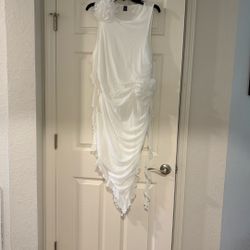 White stretchy, dress size medium, two large