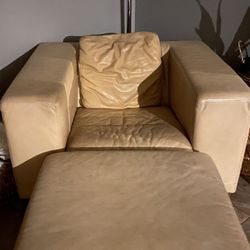 Machalke Leather Chair And Ottoman