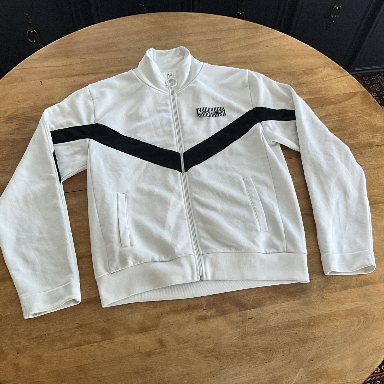Off-White Main Label Windbreaker Jacket White And Black Virgil Abloh Mens Size L